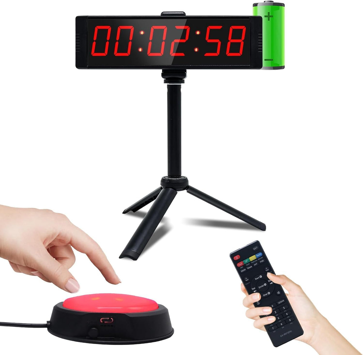 Ousmile large stopwatch front view with clear display for easy workout timing.