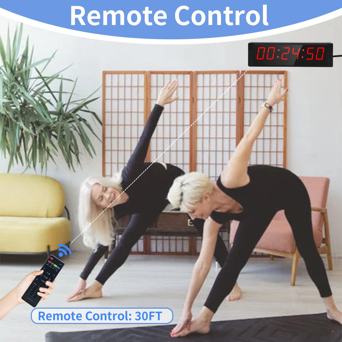 Ousmile pushbutton with 200 inch cord offers flexible timing access.