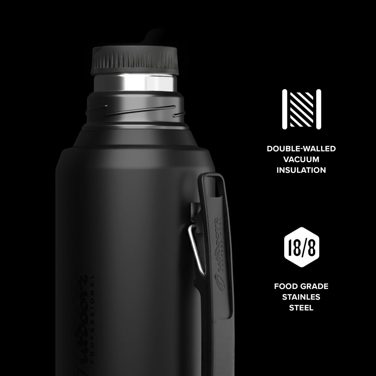 Outdoors Professional stainless-steel durable body resists dents and flavor transfer.