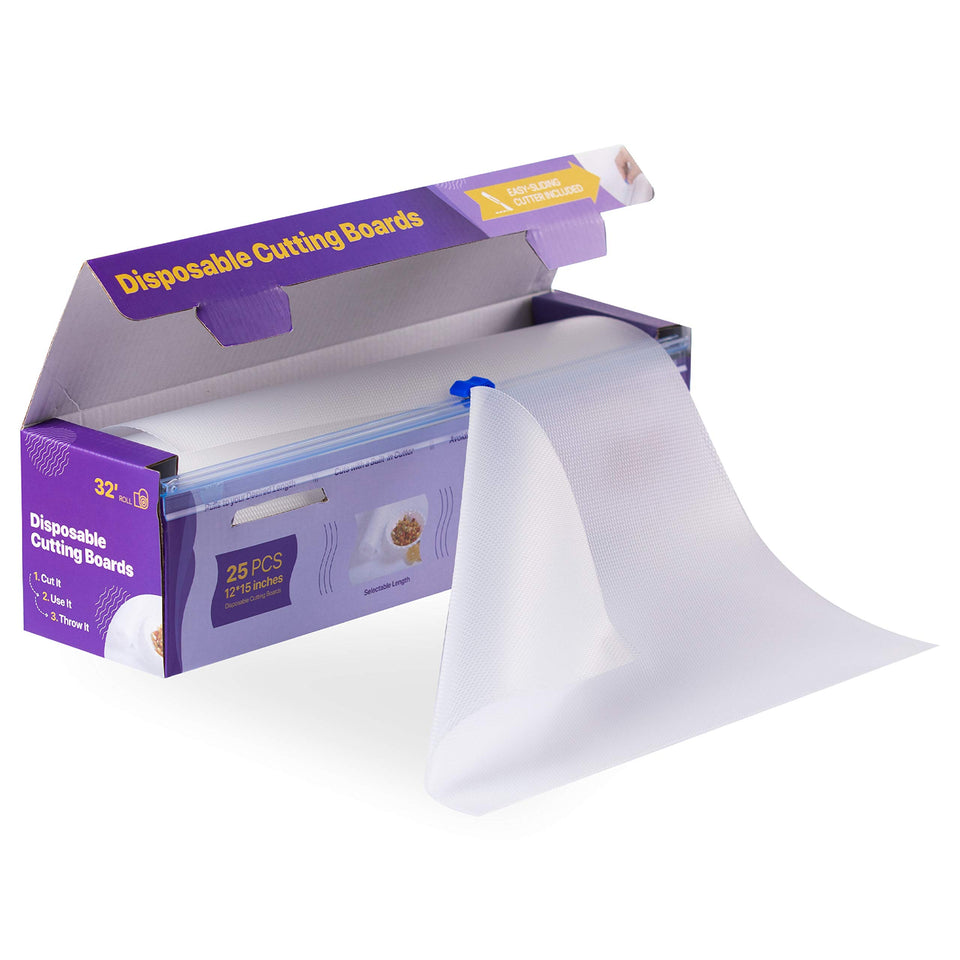 OutFormal disposable cutting sheets with built-in cutter for quick prep.
