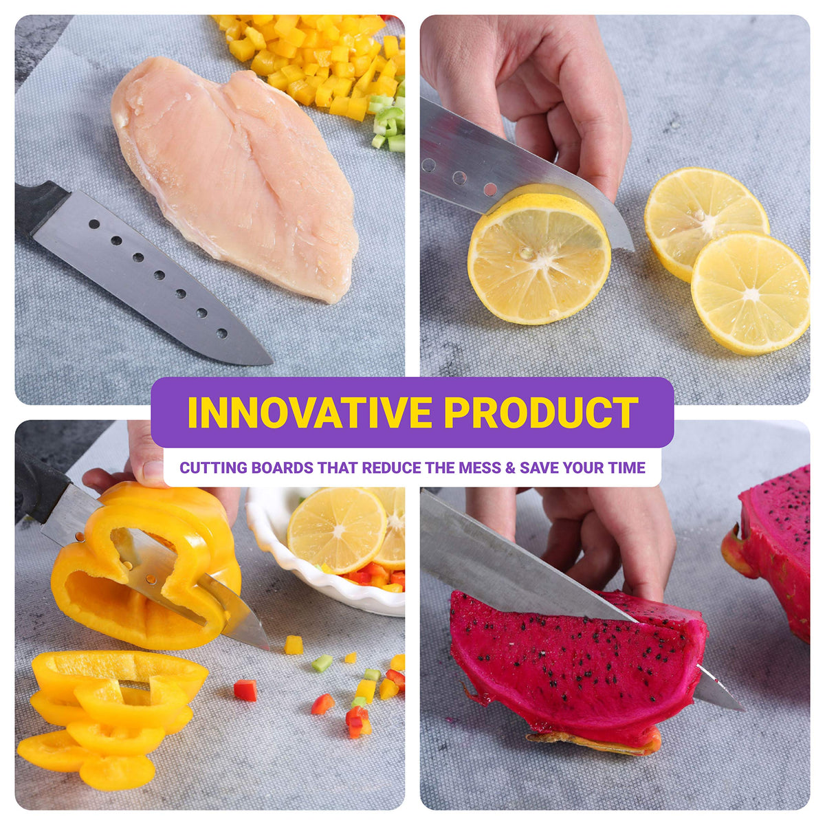OutFormal flexible material adapts to bowls and pans for efficient cooking.