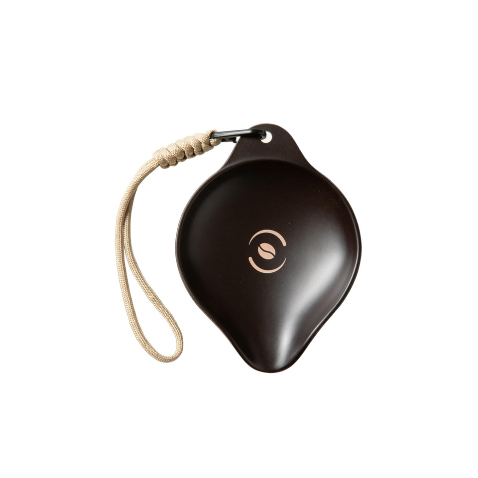 OutIn dosing tray with strap for portable coffee prep and transport