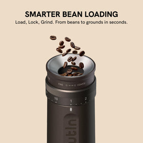 OutIn Fino grab-and-go design with detachable dosing cup