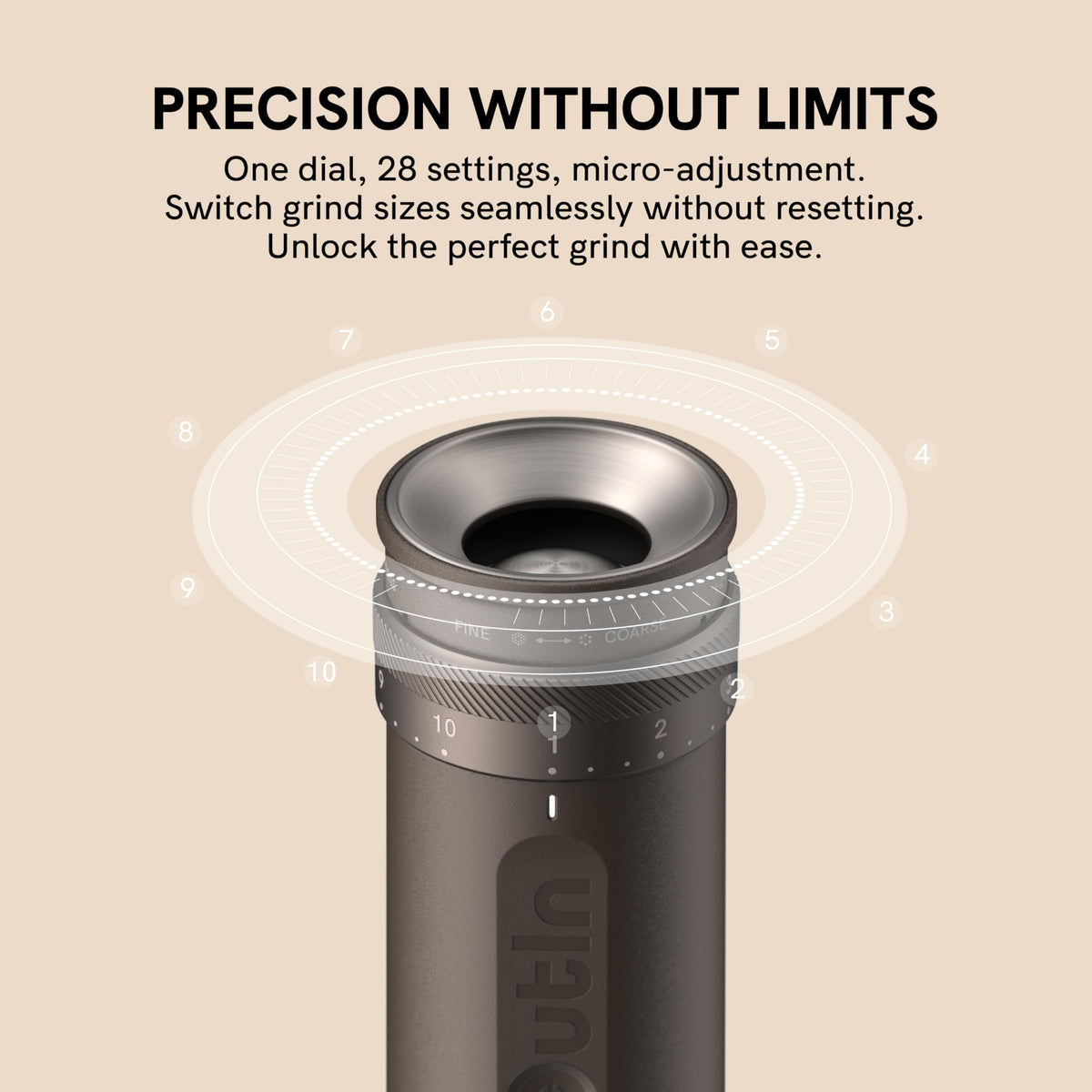 OutIn Fino one-button operation with auto-stop and anti-clog reversal