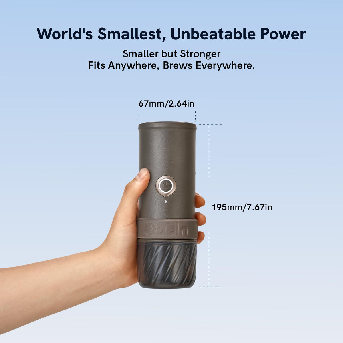 OutIn Mino shot-size extraction showing 50ml espresso output.