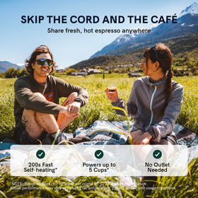 OutIn Nano works with NS capsules for quick espresso anywhere.