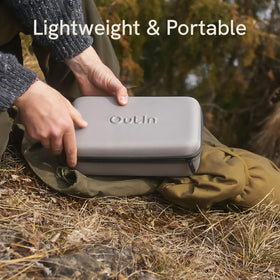 OutIn powder-bin compartment stores coffee grounds neatly on the go