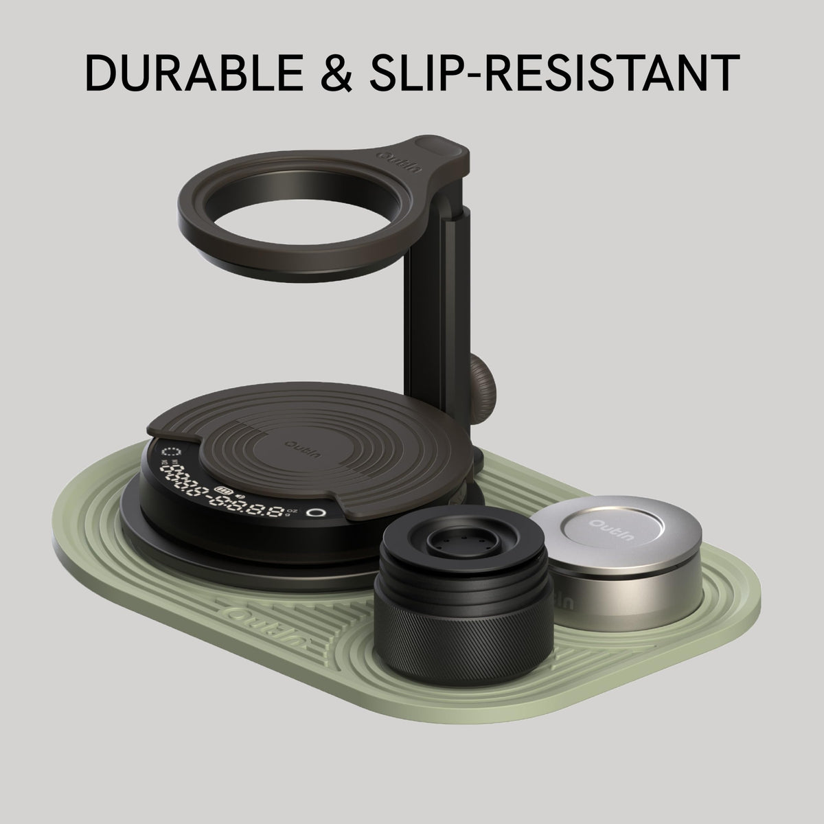 OutIn foldable coffee mat is lightweight and ideal for travel or small spaces.