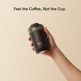 OutIn Travel Tumbler double-wall insulation keeps heat or cold longer.