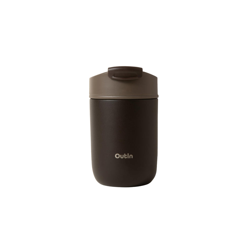 OutIn Travel Tumbler Terra Brown 12oz pour une hydratation élégante au quotidien.