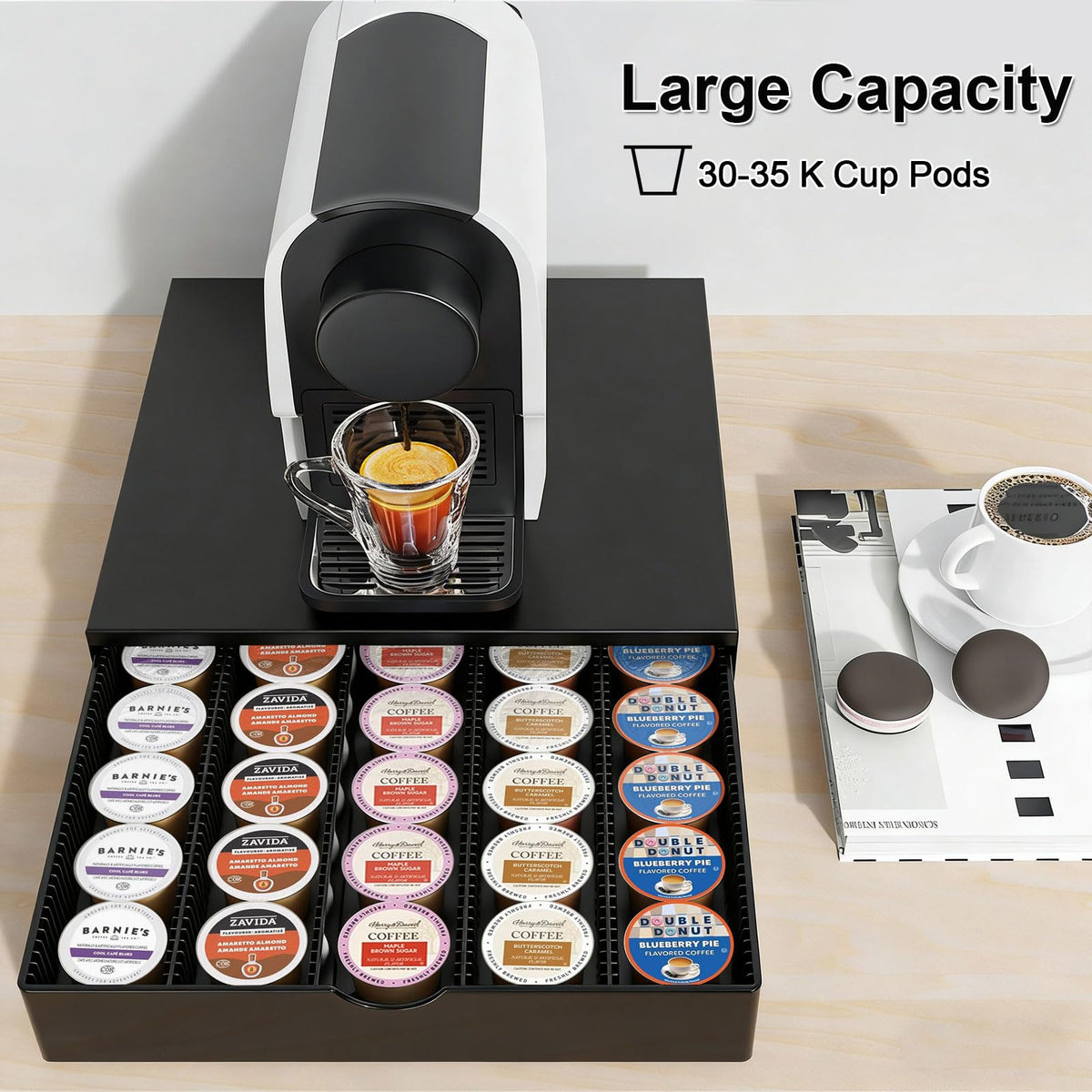 OUTIOE non-slip base pads keep the organizer steady.