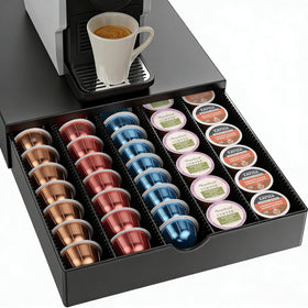 OUTIOE Vertuo drawer under machine for organized pods.