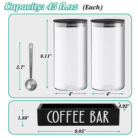 Outnili coffee bar decor on a kitchen counter with organized jars