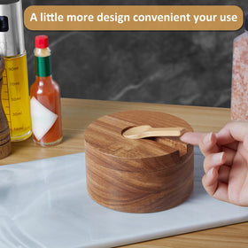 OUTNILI salt box keeps herbs or seasonings fresh on display.