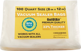 OutOfAir quart bags packaging display with durable 7-layer design