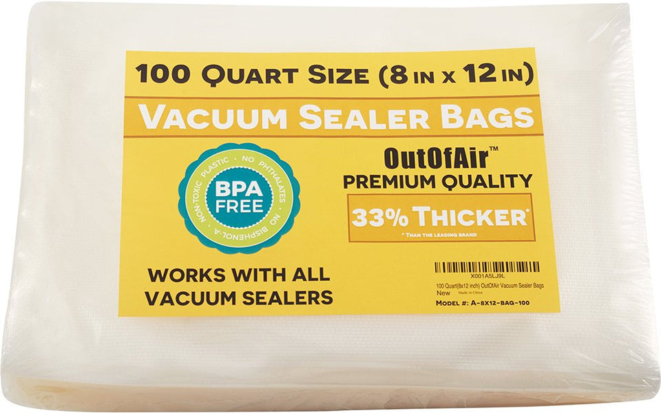 OutOfAir quart bags packaging display with durable 7-layer design