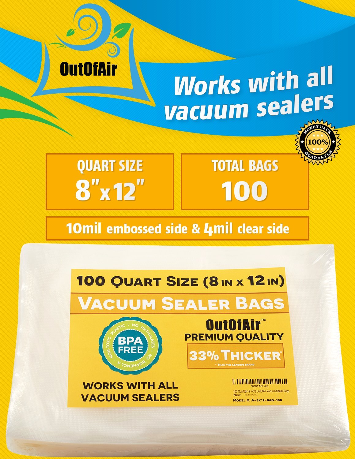 OutOfAir quart bags close-up highlights thick edges resisting punctures