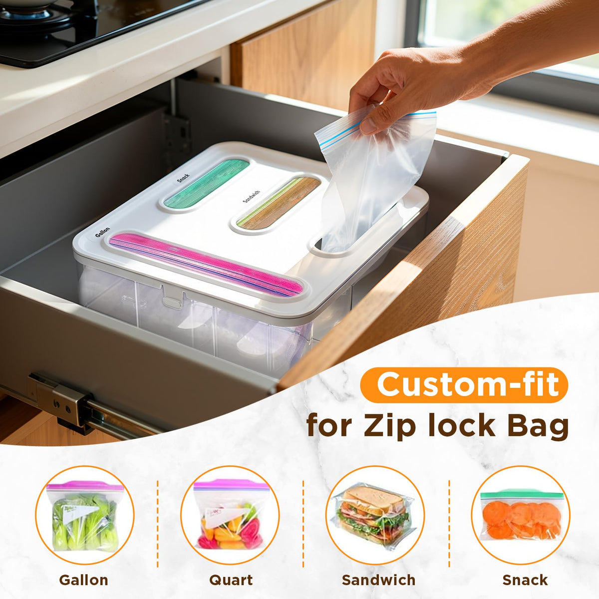 OUTXE BPA-free organizer for safe kitchen bag storage