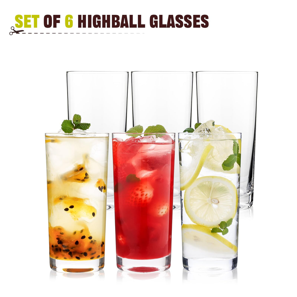OUWO clear glassware for daily-use durability and versatile serving
