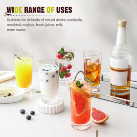 OUWO highball glasses daily-use versatile barware for casual sipping