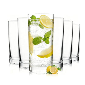 OUWO highball glasses set top view, crystal clarity ideal for cocktails