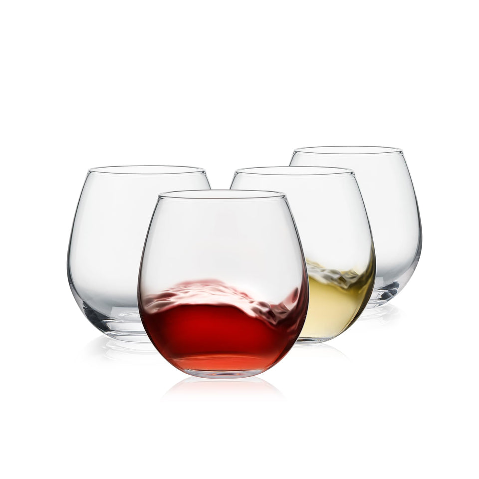 OUWO stemless wine glasses 4-pack for daily use and entertaining
