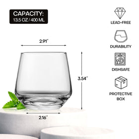 OUWO stemless wine glasses hand feel designed for comfortable grip and daily use