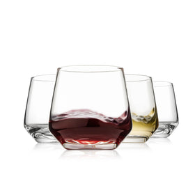OUWO stemless wine glasses set of 4 highlight crystal clarity for elegant pours