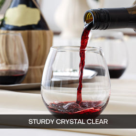 OUWO wine glasses in hand for easy sipping and grip