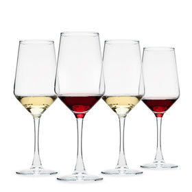 OUWO four-piece wine glasses show clarity for elegant entertaining.