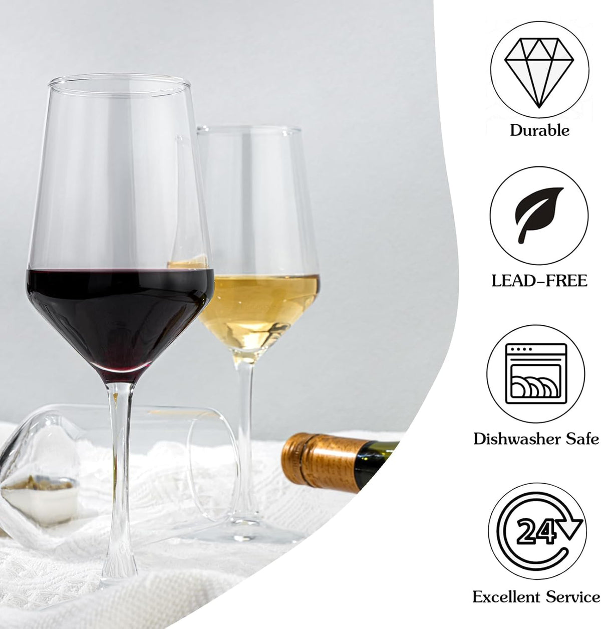 OUWO lead-free glasses provide a clean, safe-tasting surface.