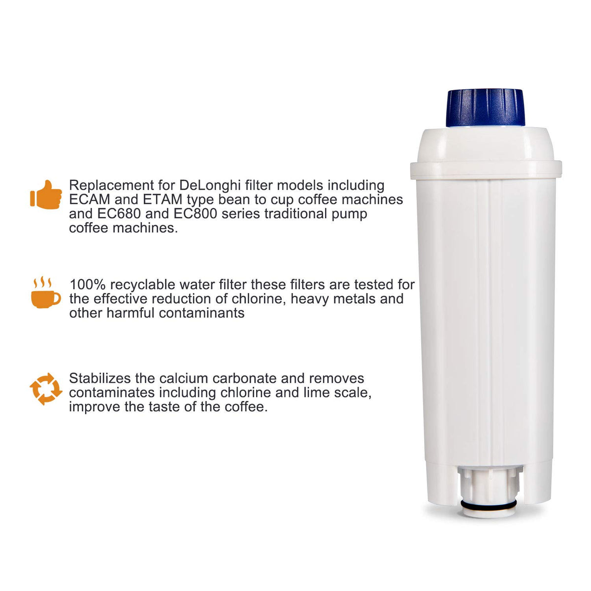 Ouxunus DeLonghi filter pack in EC series delivers consistent results.