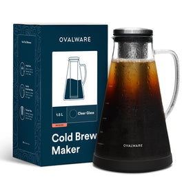 Ovalware airtight cold brew pitcher with spout for easy pouring and freshness