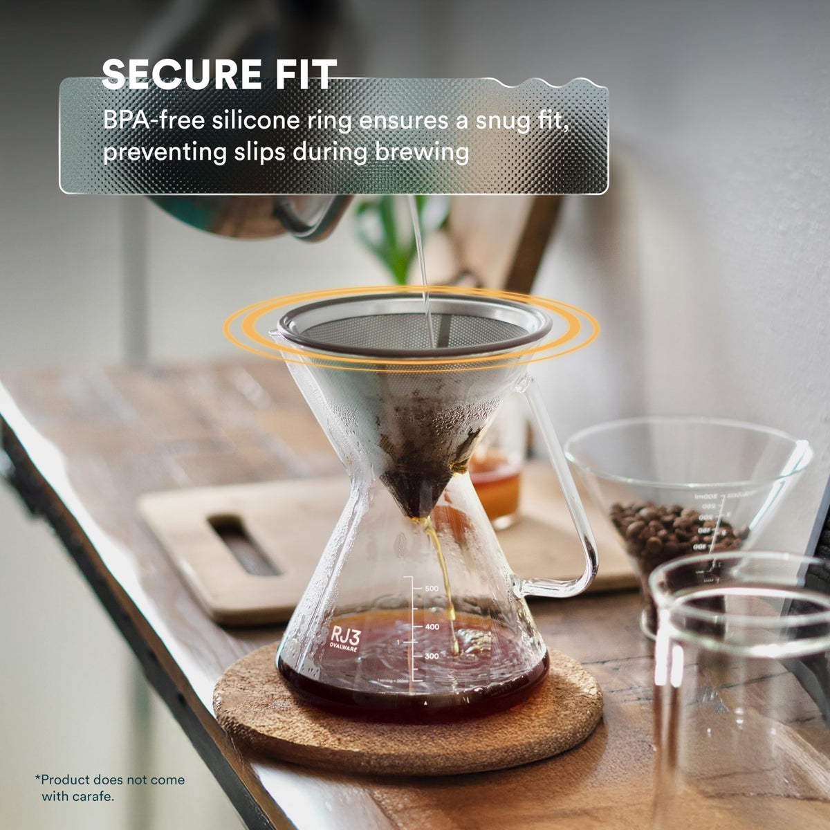 Ovalware compatibility with Chemex and Hario for flexible pour-over