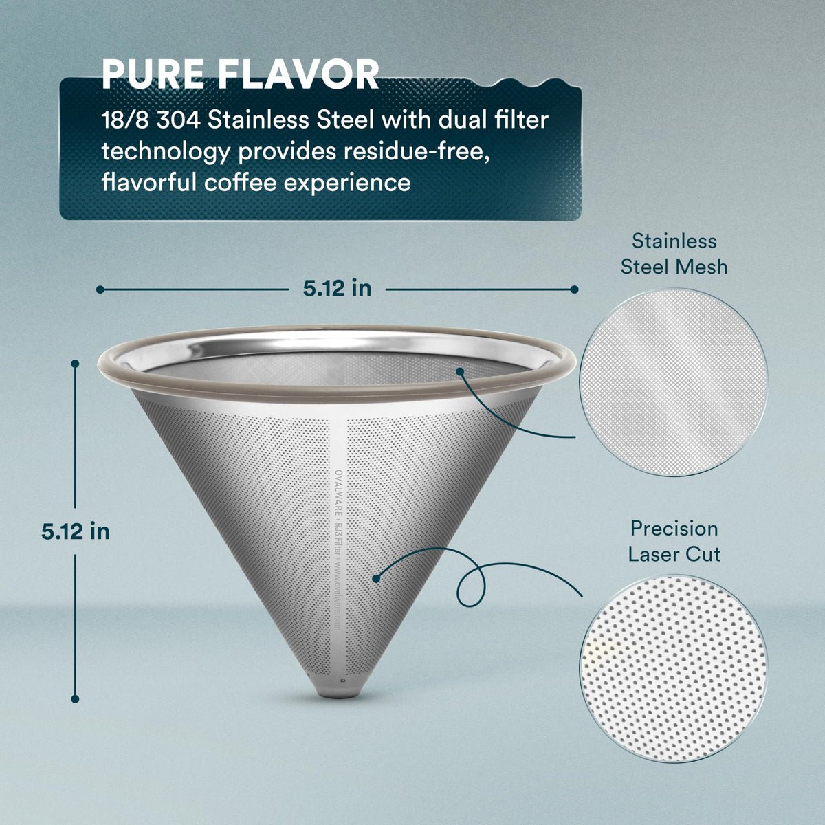 Ovalware dual-filter setup with inner mesh and outer filter preserves oils