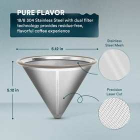 Ovalware dual-filter setup with inner mesh and outer filter preserves oils