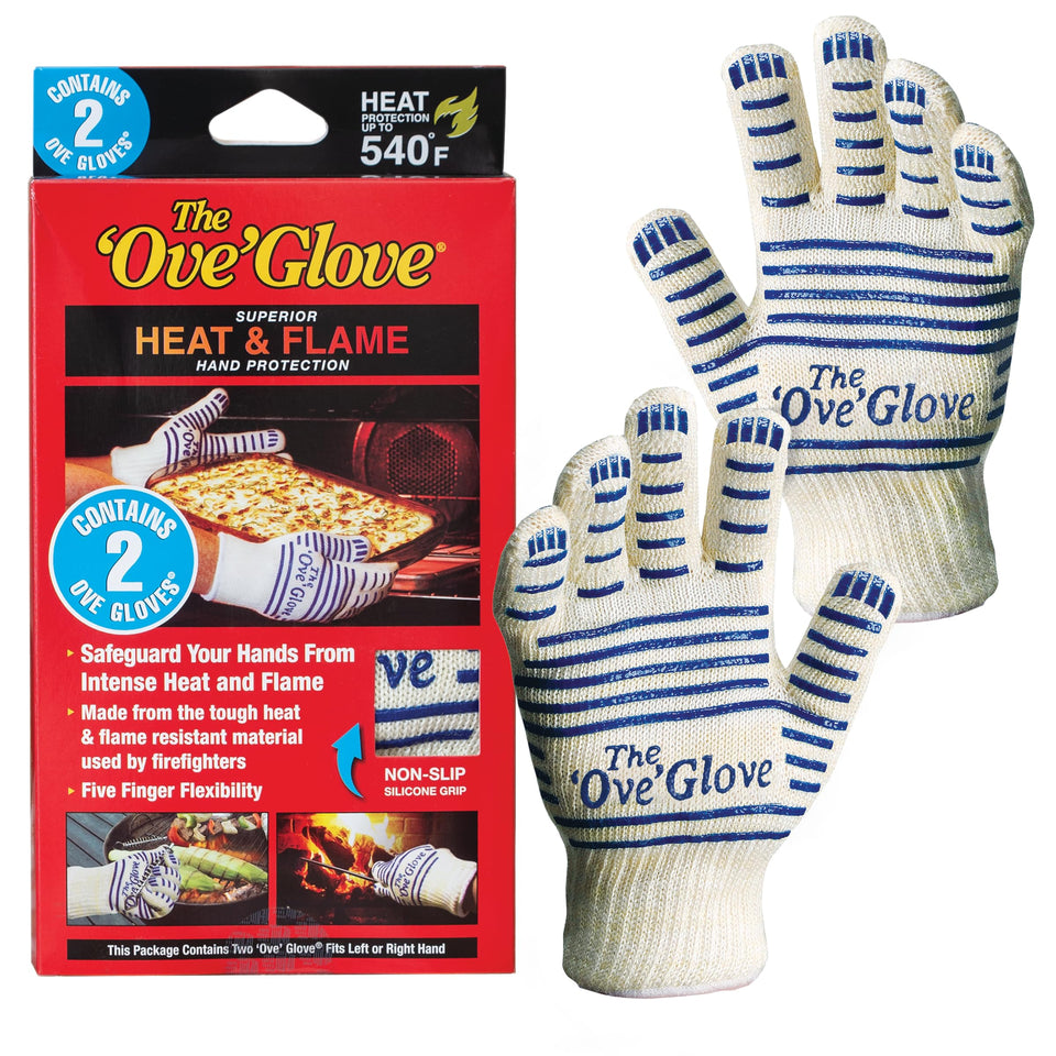 Ove Glove exterior heat-flame resistant shell keeps hands safe during grilling