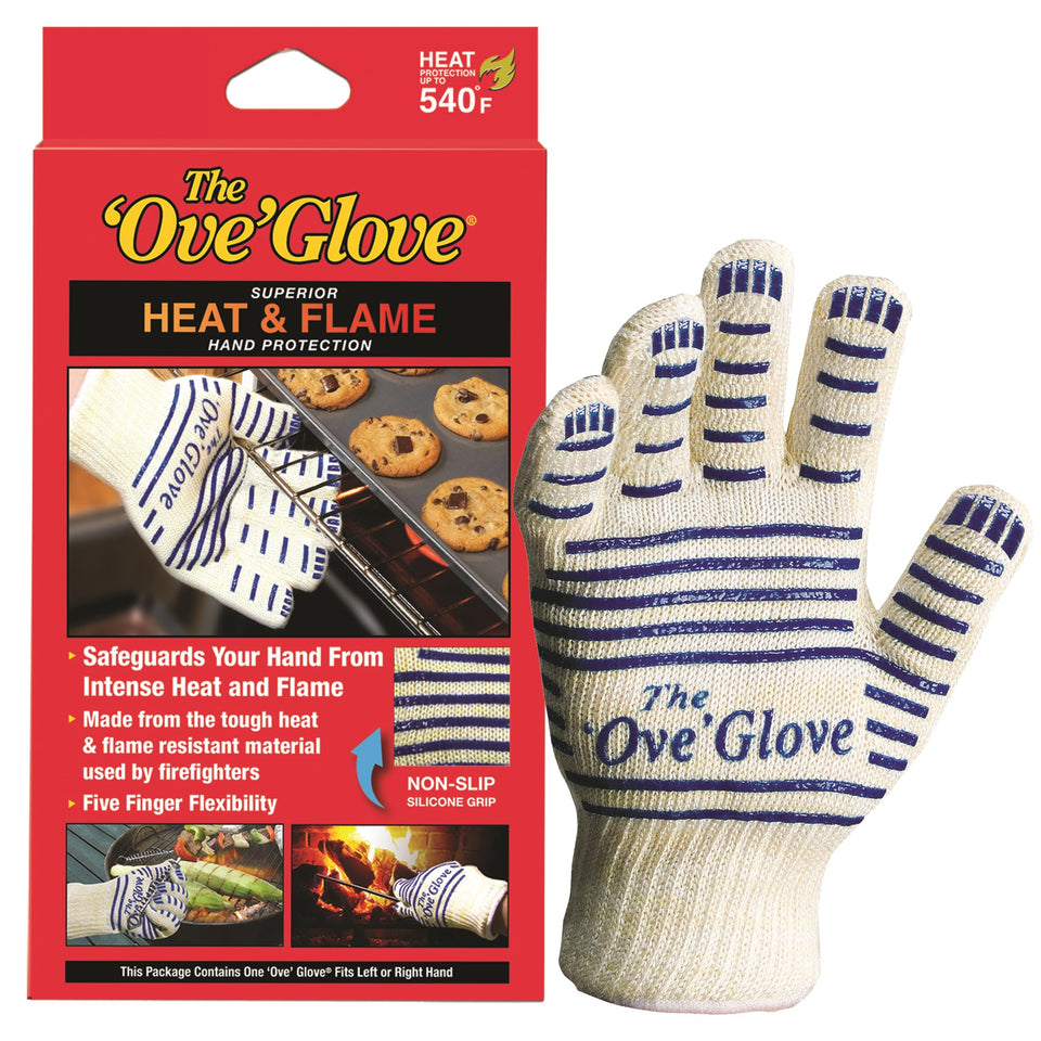 Ove Glove flame-resistant exterior protects hands during grilling and baking