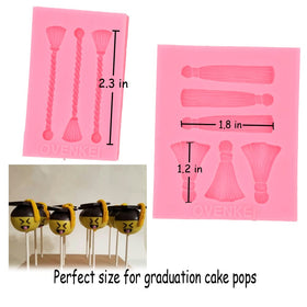 Ovenkei tassel mold for chocolate toppers, durable silicone for easy demolding.