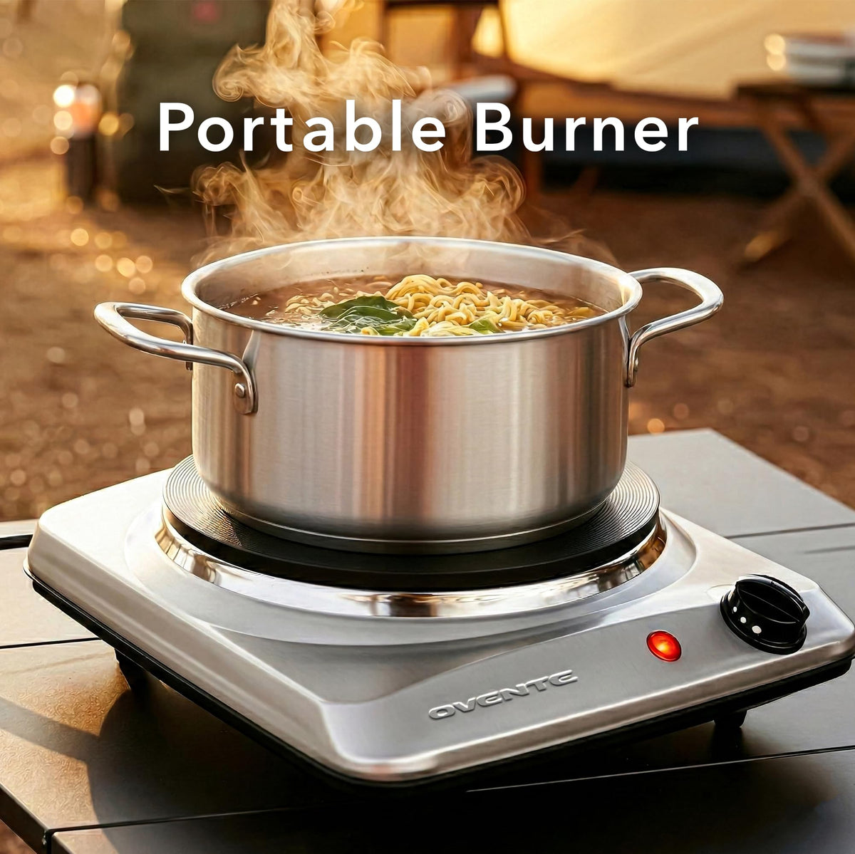 OVENTE 1000W heating element delivering fast cooking.