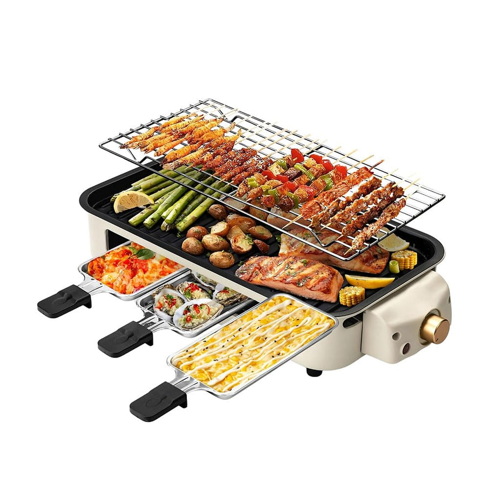 OVENTE 2-in-1 indoor grill full unit for easy all-in-one cooking at home.