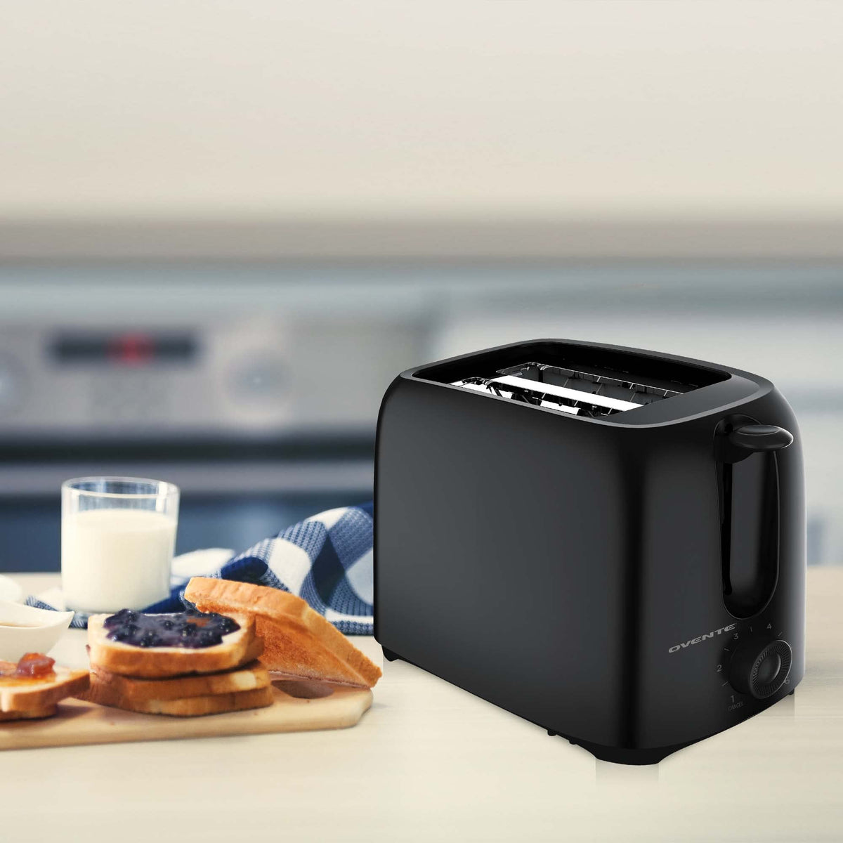 OVENTE TP2210B ideal for bagels and waffles with even browning.
