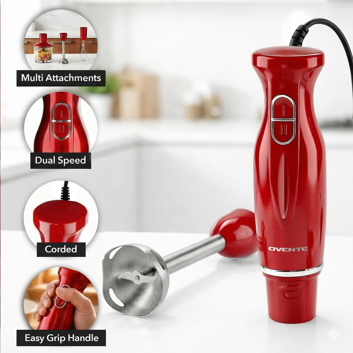 OVENTE 24 oz beaker for precise liquid measurements in blends and mixes.