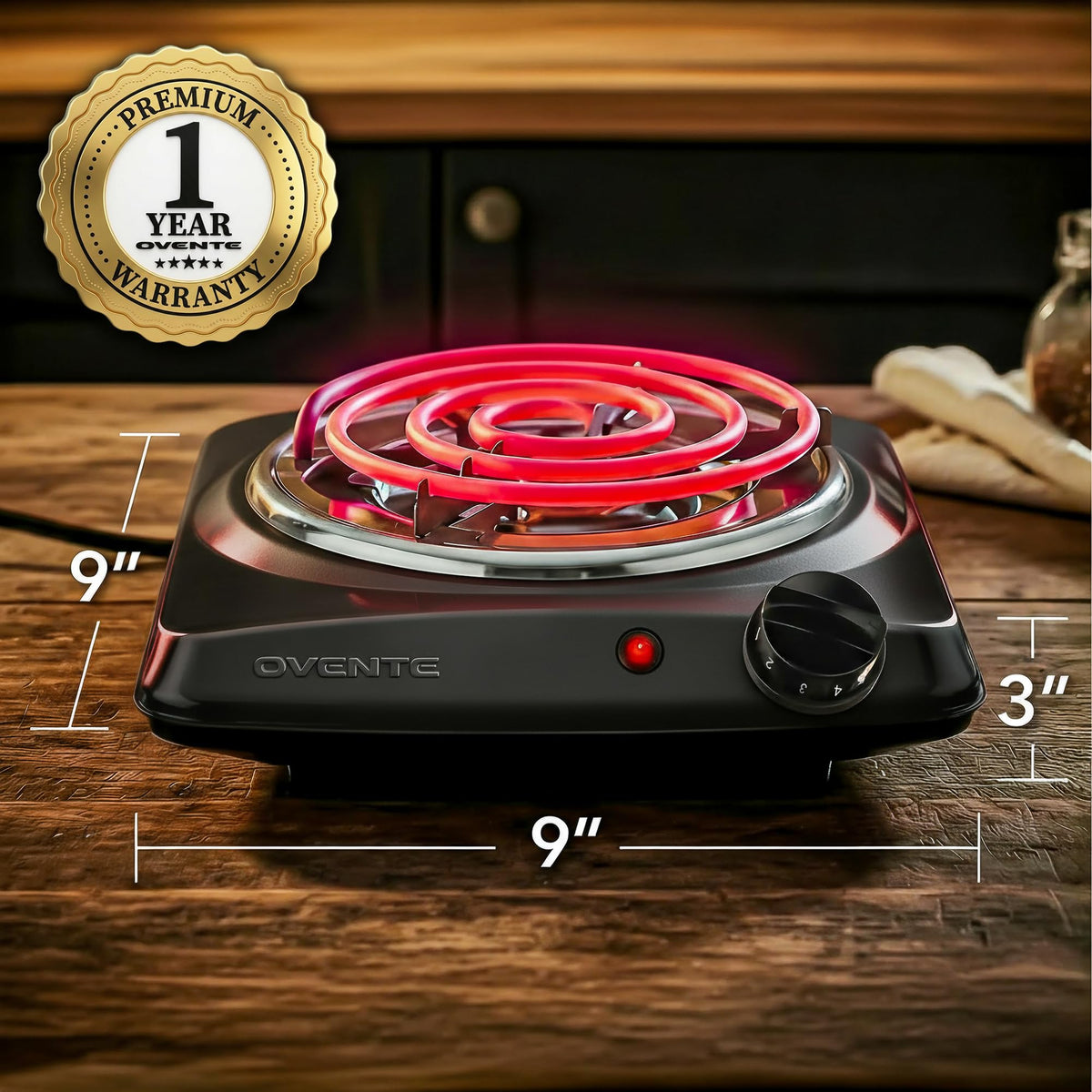 OVENTE BGC101B easy-clean stainless base simplifies cleanup after use.