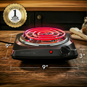 OVENTE BGC101B easy-clean stainless base simplifies cleanup after use.
