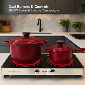 OVENTE BGI302GB glass surface resists heat and cleans easily