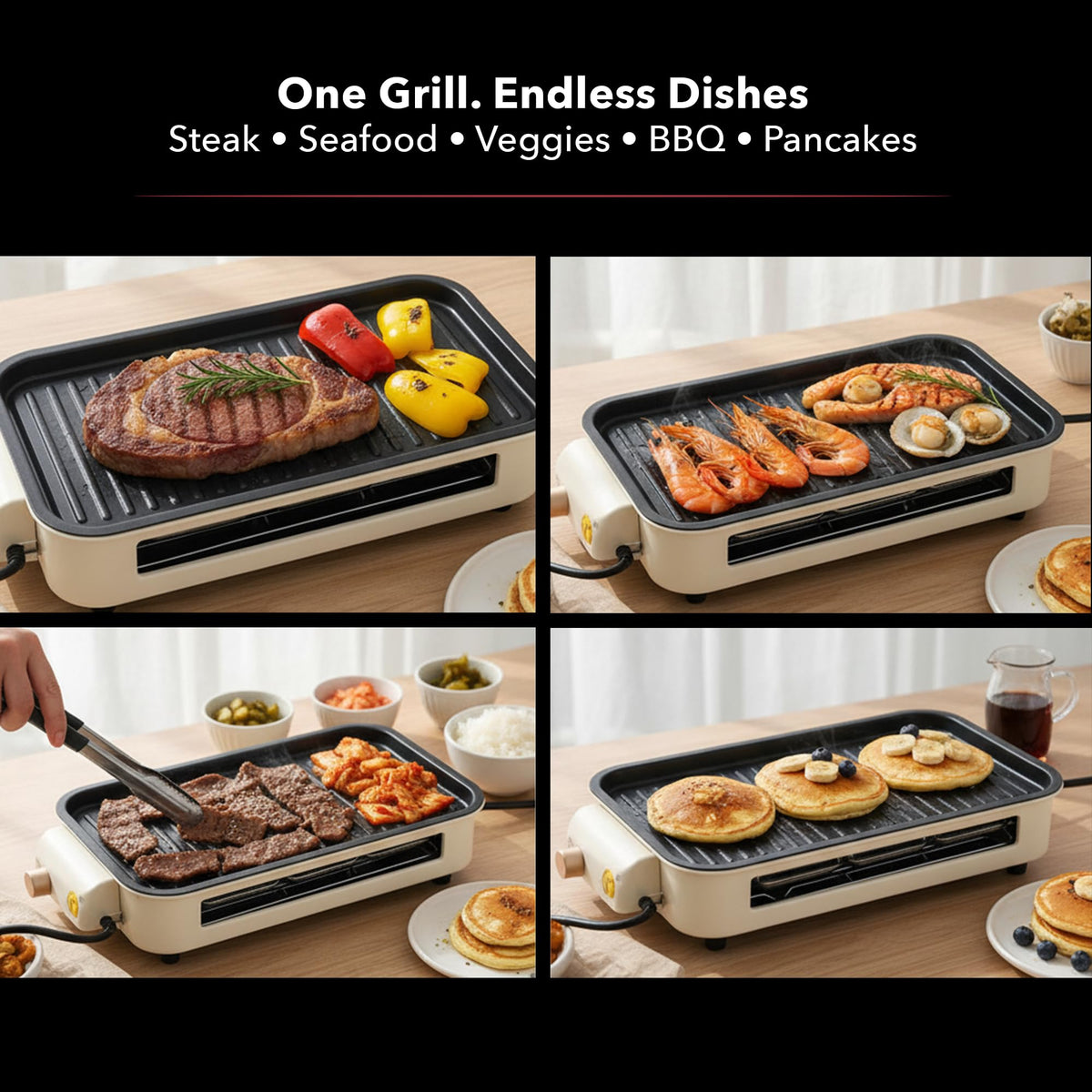 OVENTE detachable nonstick plates for quick cleanup after meals.