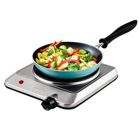 OVENTE compact portable countertop stove; ideal for dorms and travel.