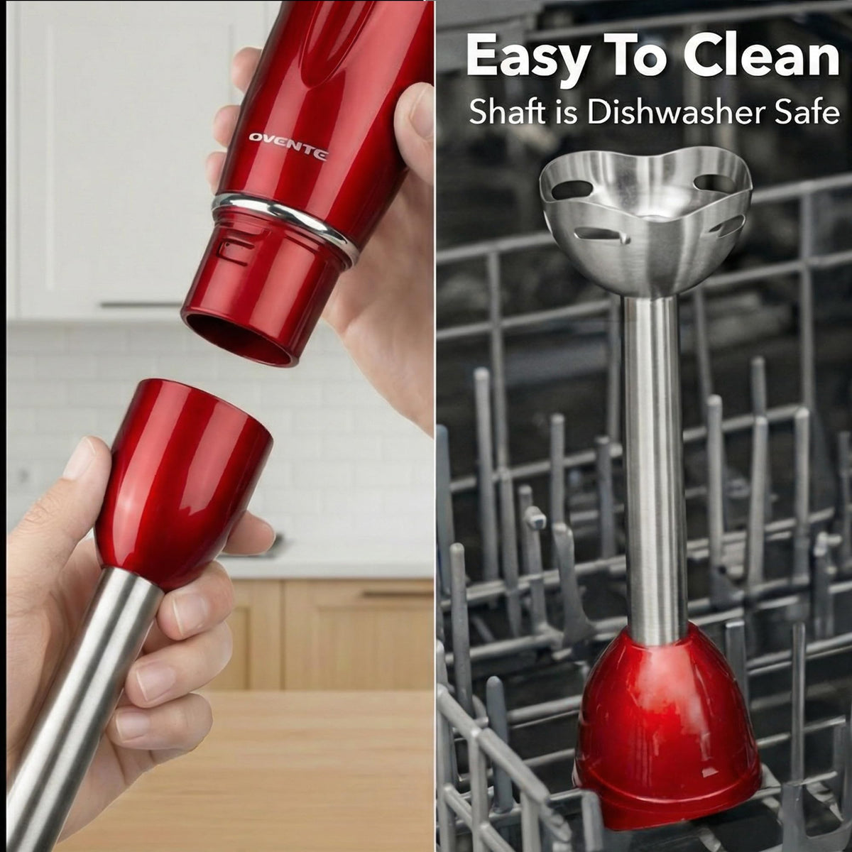 Compact device stores neatly between uses in busy kitchens.
