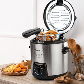 OVENTE deep fryer compact countertop design fits small kitchens.